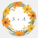 Search for yellow and orange wedding stickers Bohemian