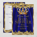 Search for navy blue gold baby shower invitations Crown