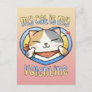Search for my cat is my valentine postcards Valentines