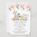 Search for pink giraffe baby shower invitations Safari animals
