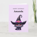Search for black cat birthday cards Spooky