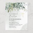 Search for greenery christening invitations Gold cross