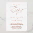 Search for rose gold foil wedding invitations Minimalist