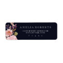 Search for navy floral return address labels Pink