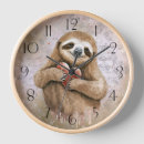 Search for sloth clocks Watercolor