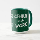 Search for genius at work mugs Funny