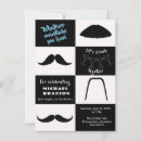 Search for black moustache invitations Black and white