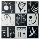 Search for black white abstract geometric tiles Artistic
