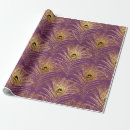 Search for gold feathers wrapping paper Peacock