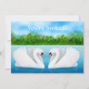 Search for love two swans invitations Bridal