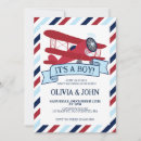 Search for aviation baby shower invitations Red