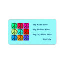 Search for peace sign return address labels Groovy
