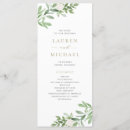 Search for watercolor wedding programs Greenery