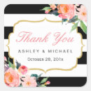 Search for black and white stripe wedding stickers Floral