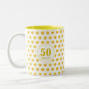 Search for gold and white mugs 50th birthday