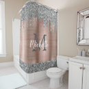 Search for silver glitter shower curtains Monogrammed