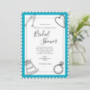 Search for teal bridal shower invitations Black and white