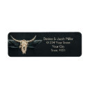 Search for bull skull return address labels Western