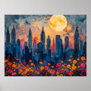 Search for full moon painting posters Watercolor