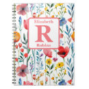 Search for flower monogram notebooks Blue flowers
