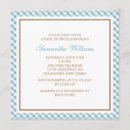 Search for light blue baby shower invitations Gingham