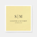 Search for yellow napkins Bride and groom