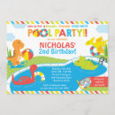 Search for dino pool party invitations For kids