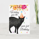 Search for black floral cards Kitten