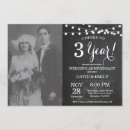 Search for 3rd anniversary invitations Black and white