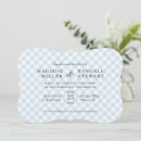Search for blue gingham wedding invitations Chequered