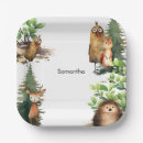 Search for woodland animals plates Boy baby shower