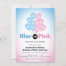Search for pink blue balloon gender reveal invitations He or she