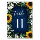 Search for sunflower numbers table cards Rustic