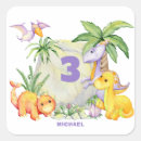 Search for cute 3rd birthday stickers Dinosaur