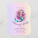 Search for rainbow mermaid invitations Purple teal