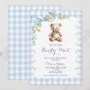 Search for blue teddy bears baby shower invitations Preppy