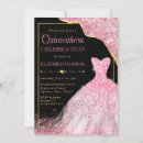Search for pink dress quinceanera invitations Black