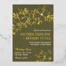 Search for olive green gold wedding invitations Greenery