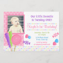 Search for candyland 1st birthday invitations Girl