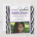 Search for zebra print sweet 16 invitations Purple