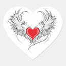 Search for heart with angel wings stickers Red
