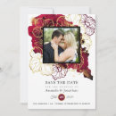 Search for burgundy floral save the dates Red