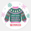 Search for ugly sweater stickers Prize