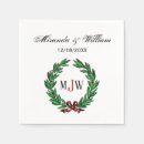 Search for monogram christmas napkins Wreath