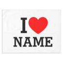 Search for love heart tablecloths I love you