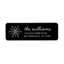 Search for black snowflakes return address labels Elegant