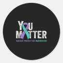 Search for matte round stickers Suicide