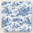 Search for vintage french coasters Toile de jouy
