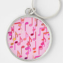 Search for pink note key rings Musical notes