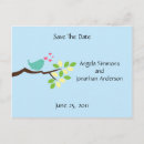 Search for love birds save the dates Blue